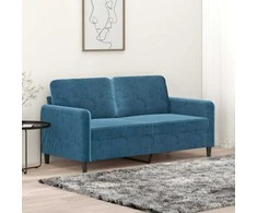 Dvivietė sofa, mėlynos spalvos, 140cm, aksomas