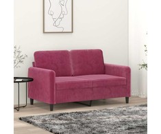 Dvivietė sofa, raudonojo vyno spalvos, 120cm, aksomas