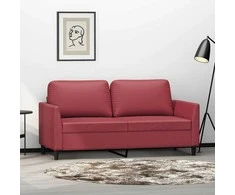 Dvivietė sofa, raudonojo vyno spalvos, 140cm, dirbtinė oda
