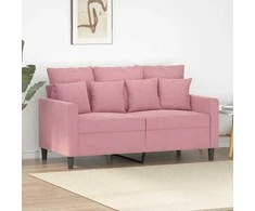 Dvivietė sofa, rožinės spalvos, 120cm, aksomas