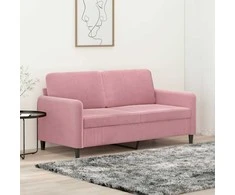 Dvivietė sofa, rožinės spalvos, 140cm, aksomas