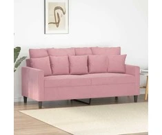 Dvivietė sofa, rožinės spalvos, 140cm, aksomas