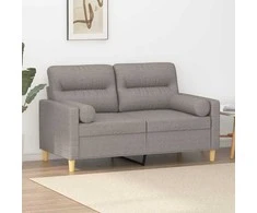 Dvivietė sofa su pagalvėlėmis, taupe spalvos, 120cm, audinys