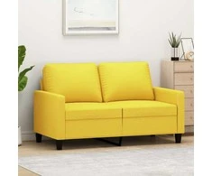 Dvivietė sofa, šviesiai geltonos spalvos, 120cm, audinys