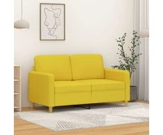 Dvivietė sofa, šviesiai geltonos spalvos, 120cm, audinys