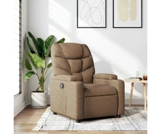 Fotelis Atlošiamas krėslas, rudos spalvos, audinys