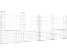 Gabionų krepšiai su 5 kolonomis, 500x20x200cm, geležis