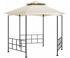Išskleidžiama pavėsinė su šoninėmis sienomis, kreminė spalva, 3,1x2,7m