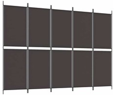 Kambario pertvara, 5 dalių, rudos spalvos, 250x180cm, audinys