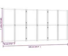 Kambario pertvara, 6 dalių, kreminės baltos spalvos, 420x180cm