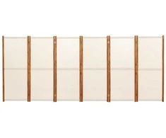 Kambario pertvara, 6 dalių, kreminės baltos spalvos, 420x180cm