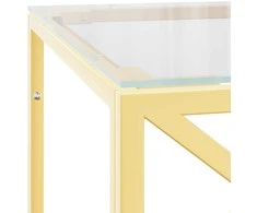 Kavos staliukas, 110x45x45cm, nerūdijantis plienas ir stiklas