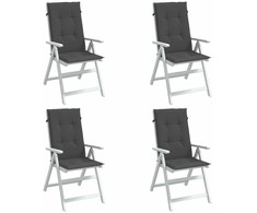 Kėdės pagalvėlės, 4vnt., antracito, 120x50x4cm, audinys