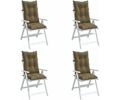 Kėdės pagalvėlės, 4vnt., taupe, 120x50x7cm, audinys
