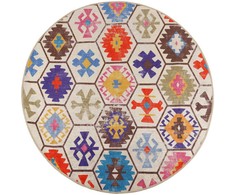 Kilimas, spalvotas, 120cm skersmens, neslystantis, plaunamas