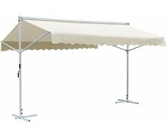 Laisvai pastatoma stoginė, kreminės spalvos, 4x3m