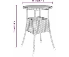 Lauko baldų komplektas Bistro komplektas su pagalvėlėmis, 5 dalių, pilkas, poliratanas