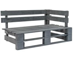 Lauko baldų komplektas Dvivietė sofa iš palečių su pagalvėlėmis, impregnuota pušis