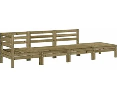 Lauko baldų komplektas Keturvietė sodo sofa, impregnuota pušies mediena