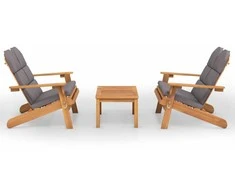 Lauko baldų komplektas Sodo adirondack komplektas, 3 dalių, akacijos medienos masyvas