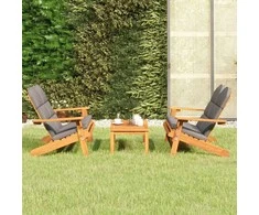 Lauko baldų komplektas Sodo adirondack komplektas, 3 dalių, akacijos medienos masyvas