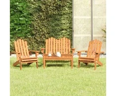 Lauko baldų komplektas Sodo adirondack komplektas, 4 dalių, akacijos medienos masyvas