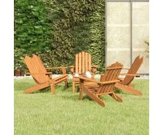 Lauko baldų komplektas Sodo adirondack komplektas, 5 dalių, akacijos medienos masyvas