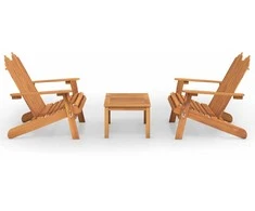 Lauko baldų komplektas Sodo adirondack komplektas, 3 dalių, akacijos medienos masyvas