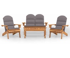 Lauko baldų komplektas Sodo adirondack komplektas, 4 dalių, akacijos medienos masyvas