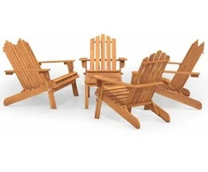 Lauko baldų komplektas Sodo adirondack komplektas, 5 dalių, akacijos medienos masyvas
