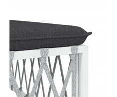 Lauko baldų komplektas Sodo komplektas su pagalvėlėmis, 10 dalių, baltas, plienas