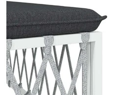 Lauko baldų komplektas Sodo komplektas su pagalvėlėmis, 7 dalių, baltas, plienas