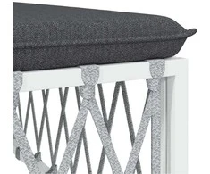 Lauko baldų komplektas Sodo komplektas su pagalvėlėmis, 5 dalių, baltas, plienas