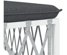 Lauko baldų komplektas Sodo komplektas su pagalvėlėmis, 6 dalių, baltas, plienas