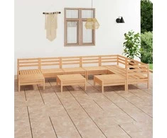 Lauko baldų komplektas Sodo poilsio baldų komplektas, 10 dalių, pušies masyvas