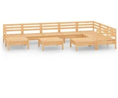 Lauko baldų komplektas Sodo poilsio baldų komplektas, 10 dalių, pušies masyvas