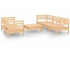 Lauko baldų komplektas Sodo poilsio baldų komplektas, 6 dalių, pušies medienos masyvas
