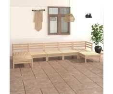 Sodo poilsio baldų komplektas, 7 dalių, pušies masyvas