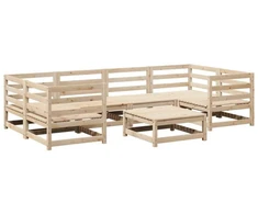 Lauko baldų komplektas Sodo sofos komplektas, 7 dalių, pušies medienos masyvas