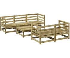 Lauko baldų komplektas Sodo sofos komplektas, 6 dalių, impregnuota pušies mediena