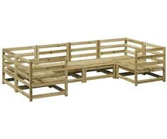 Lauko baldų komplektas Sodo sofos komplektas, 6 dalių, impregnuota pušies mediena