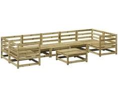Lauko baldų komplektas Sodo sofos komplektas, 8 dalių, impregnuota pušies mediena