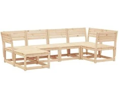 Lauko baldų komplektas Sodo sofos komplektas, 6 dalių, pušies medienos masyvas