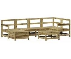 Lauko baldų komplektas Sodo sofos komplektas, 7 dalių, impregnuota pušis