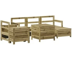 Lauko baldų komplektas Sodo sofos komplektas, 7 dalių, impregnuota pušis