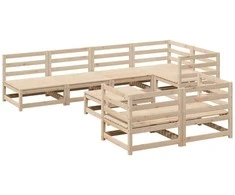 Lauko baldų komplektas Sodo sofos komplektas, 8 dalių, pušies medienos masyvas