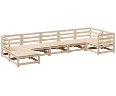 Lauko baldų komplektas Sodo sofos komplektas, 7 dalių, pušies medienos masyvas