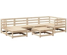 Lauko baldų komplektas Sodo sofos komplektas, 7 dalių, pušies medienos masyvas