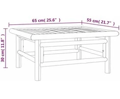 Sodo stalas, 65x55x30cm, bambukas