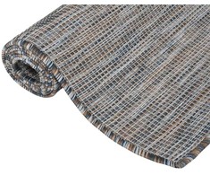 Lauko kilimėlis, rudas ir mėlyna, 100x200cm, plokščio pynimo